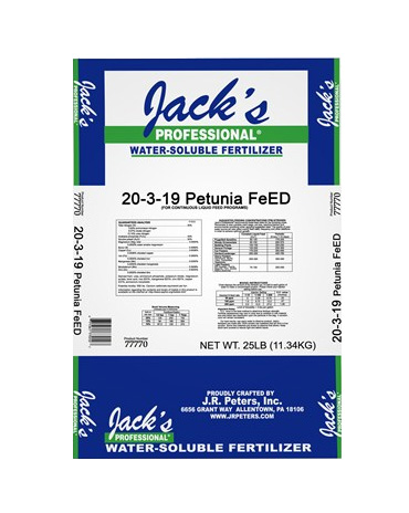 Jack's Professional 20-3-19 Petunia FeED 25 lb Bag - Water Soluble Fertilizer